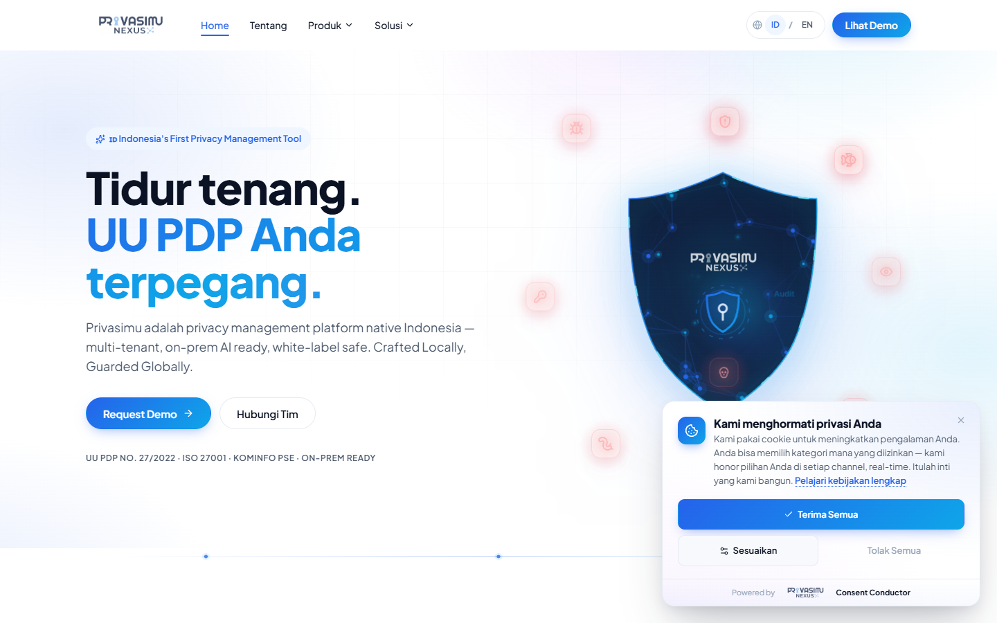 Tampilan sistem Privasimu Nexus