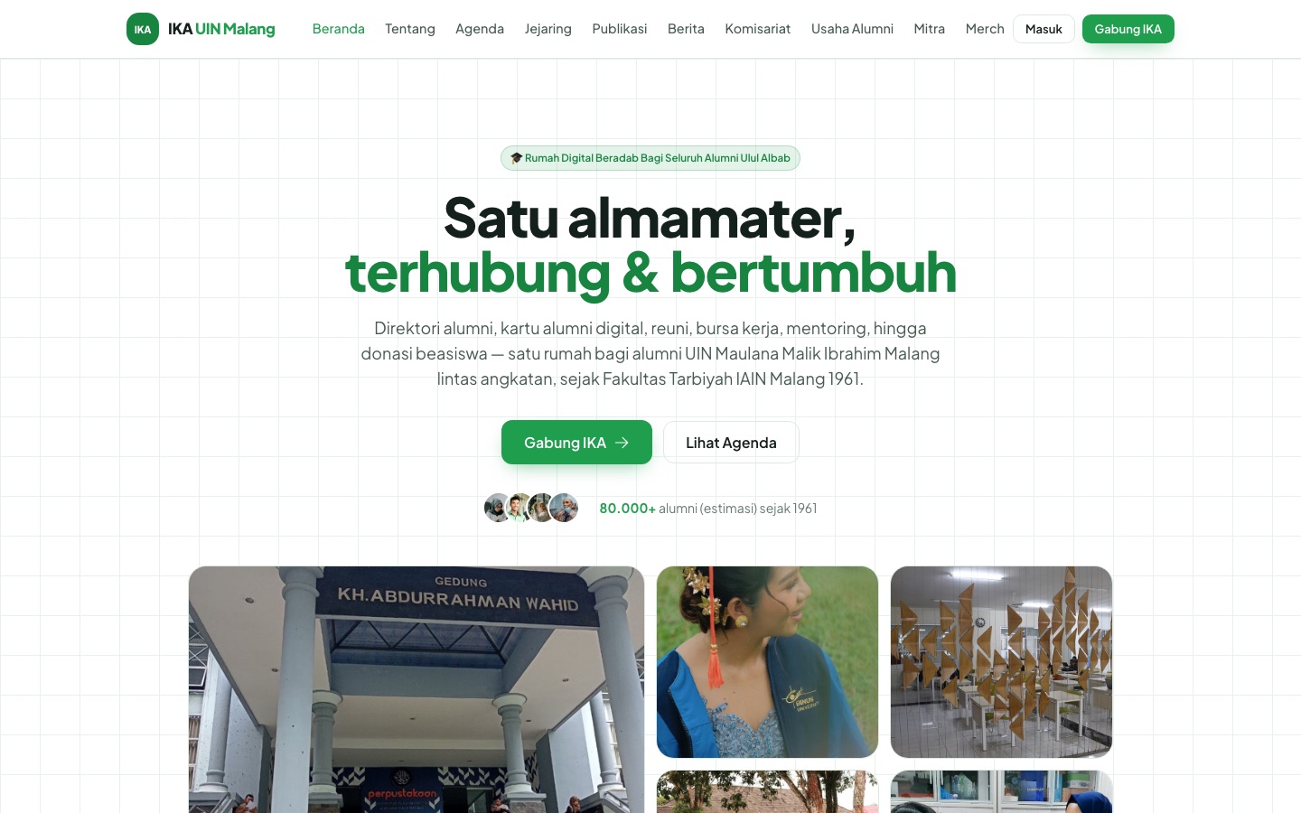 Tangkapan layar prototipe: Landing IKA